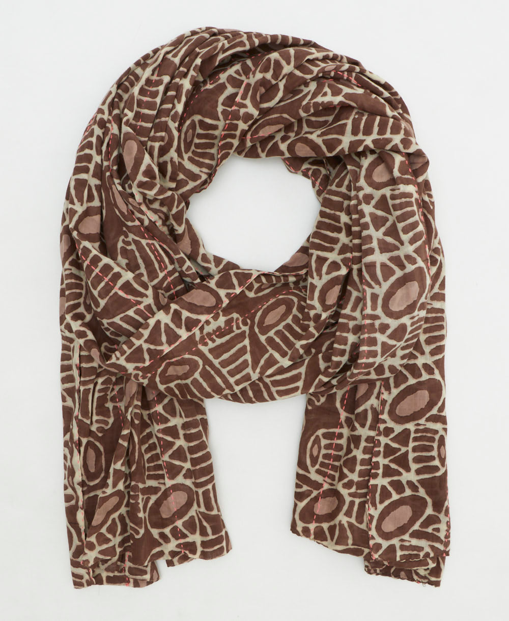 long cotton scarf handmade in India by women artisans