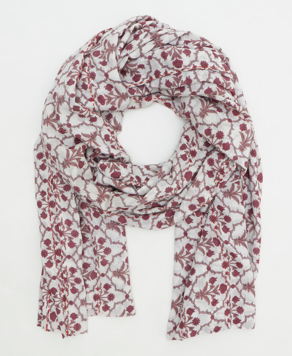 long cotton scarf handmade in India by women artisans