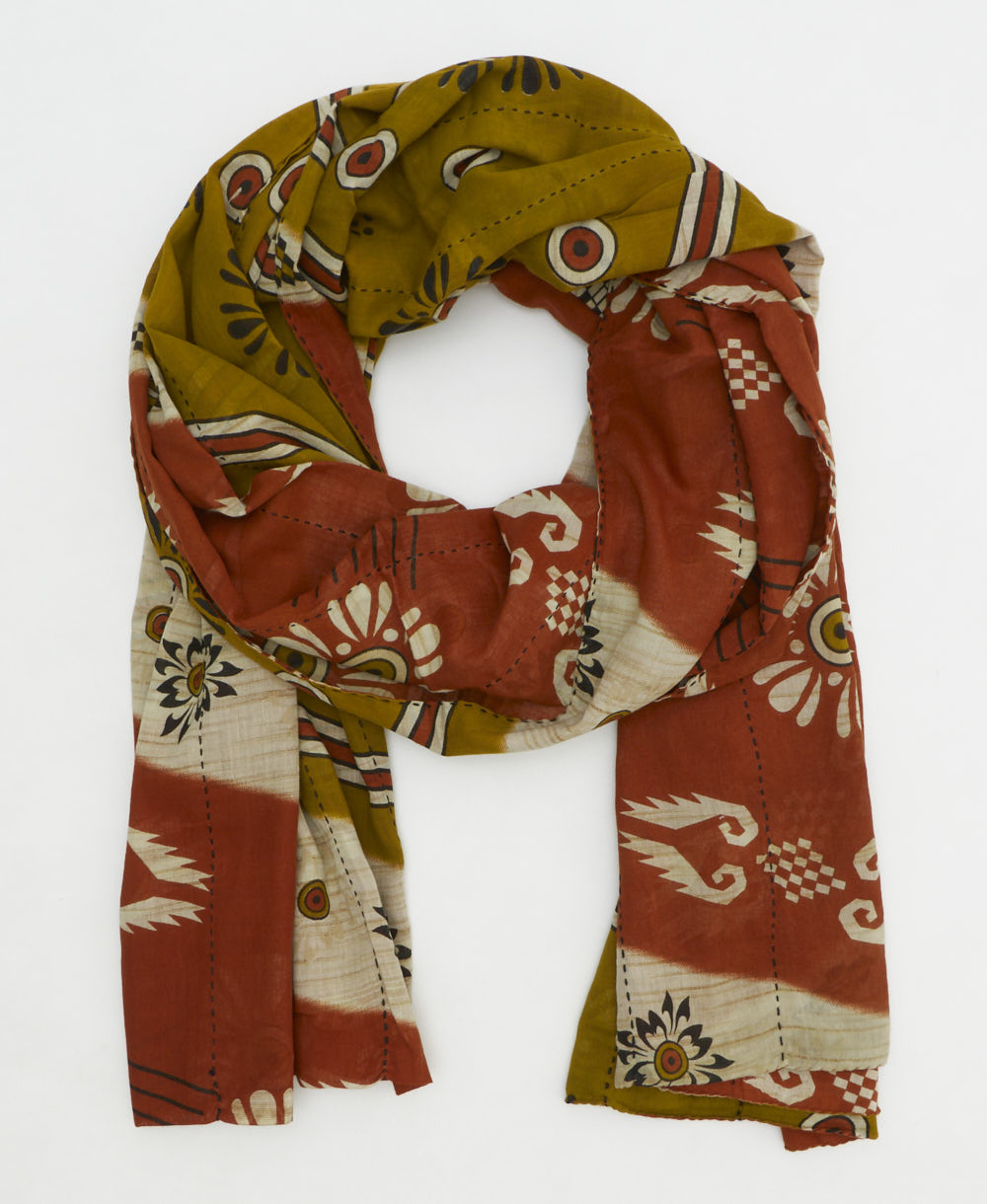 long cotton scarf handmade in India by women artisans