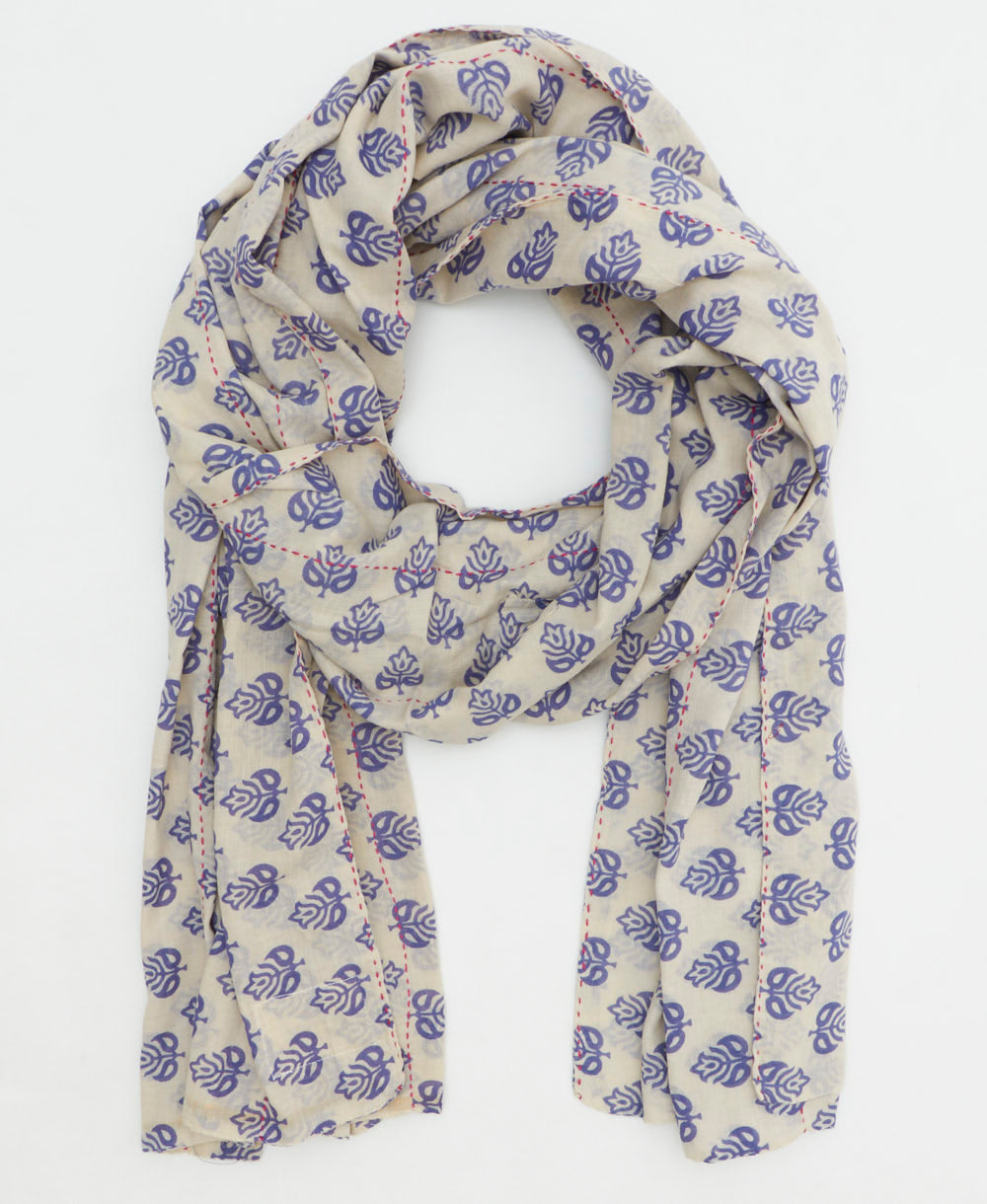 long cotton scarf handmade in India by women artisans