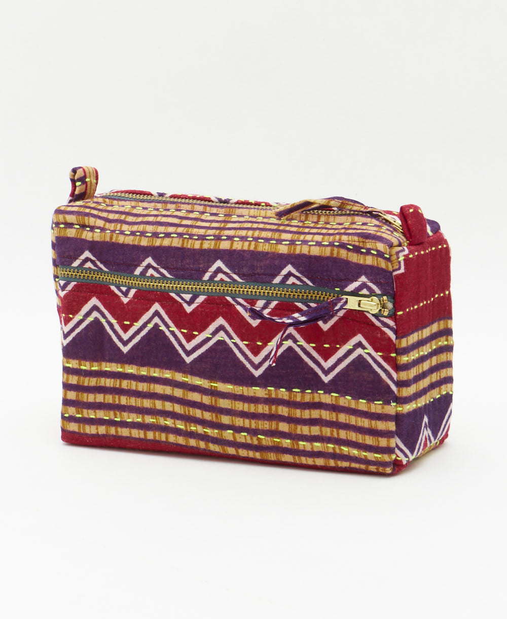 medium toiletry bag made from upcycled vintage cotton fabrics