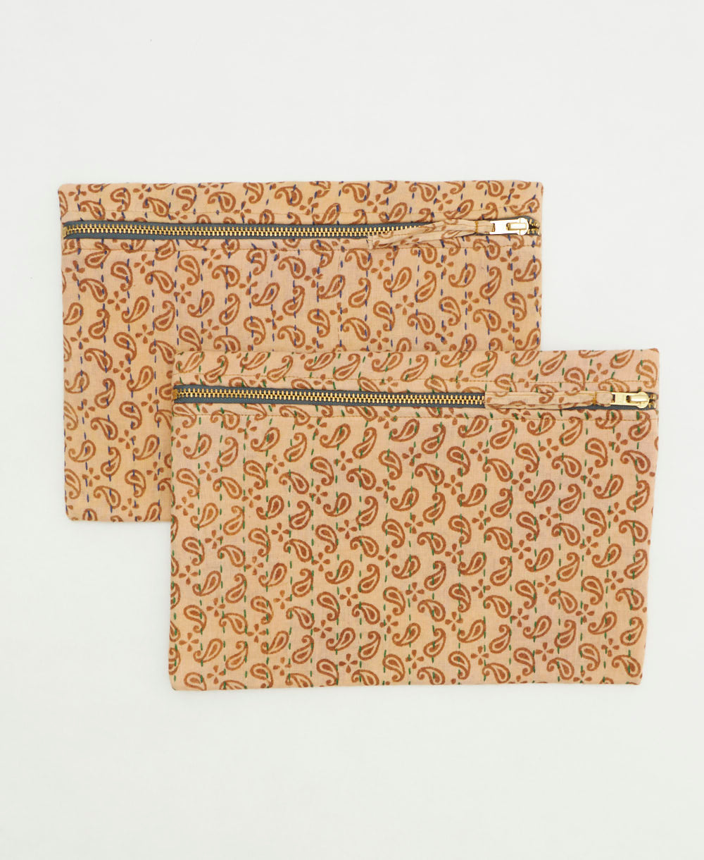 tan paisley pouch