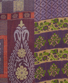 Kantha quilt throw featuring traditional kantha hand stitching