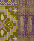 Kantha quilt throw made of recycled vintage saris