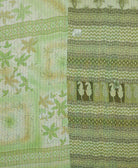 Kantha quilt throw featuring traditional kantha hand stitching