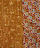 Kantha quilt throw featuring traditional kantha hand stitching