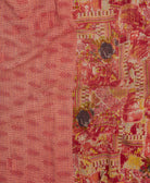 Kantha quilt throw featuring traditional kantha hand stitching