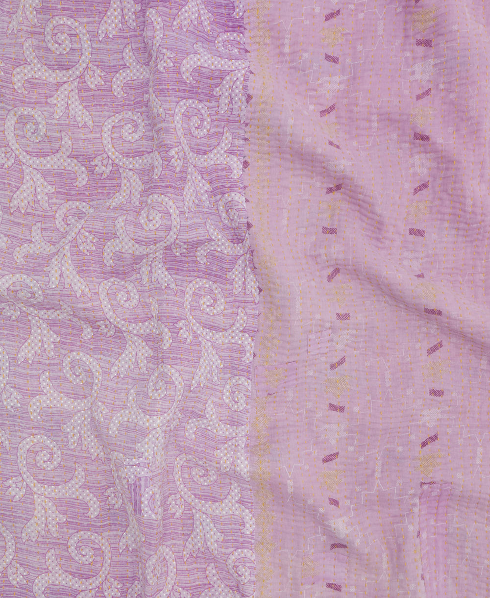 Kantha quilt throw made of recycled vintage saris