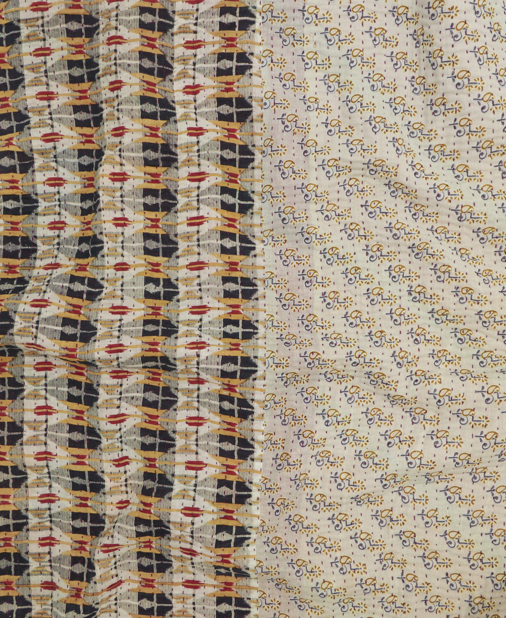 Kantha quilt throw made of recycled vintage saris