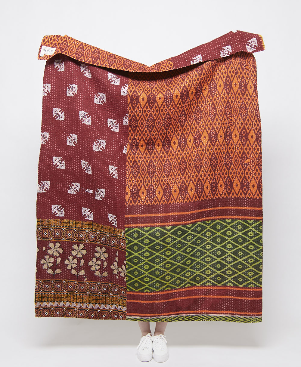 artisan made kantha quilt throw