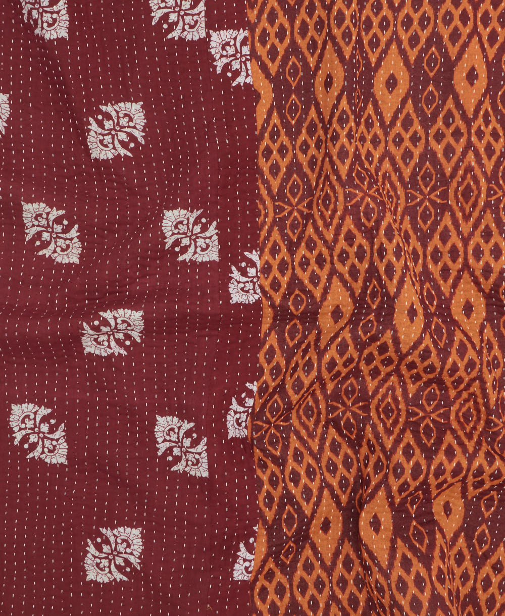 kantha quilt throw made of recycled vintage saris