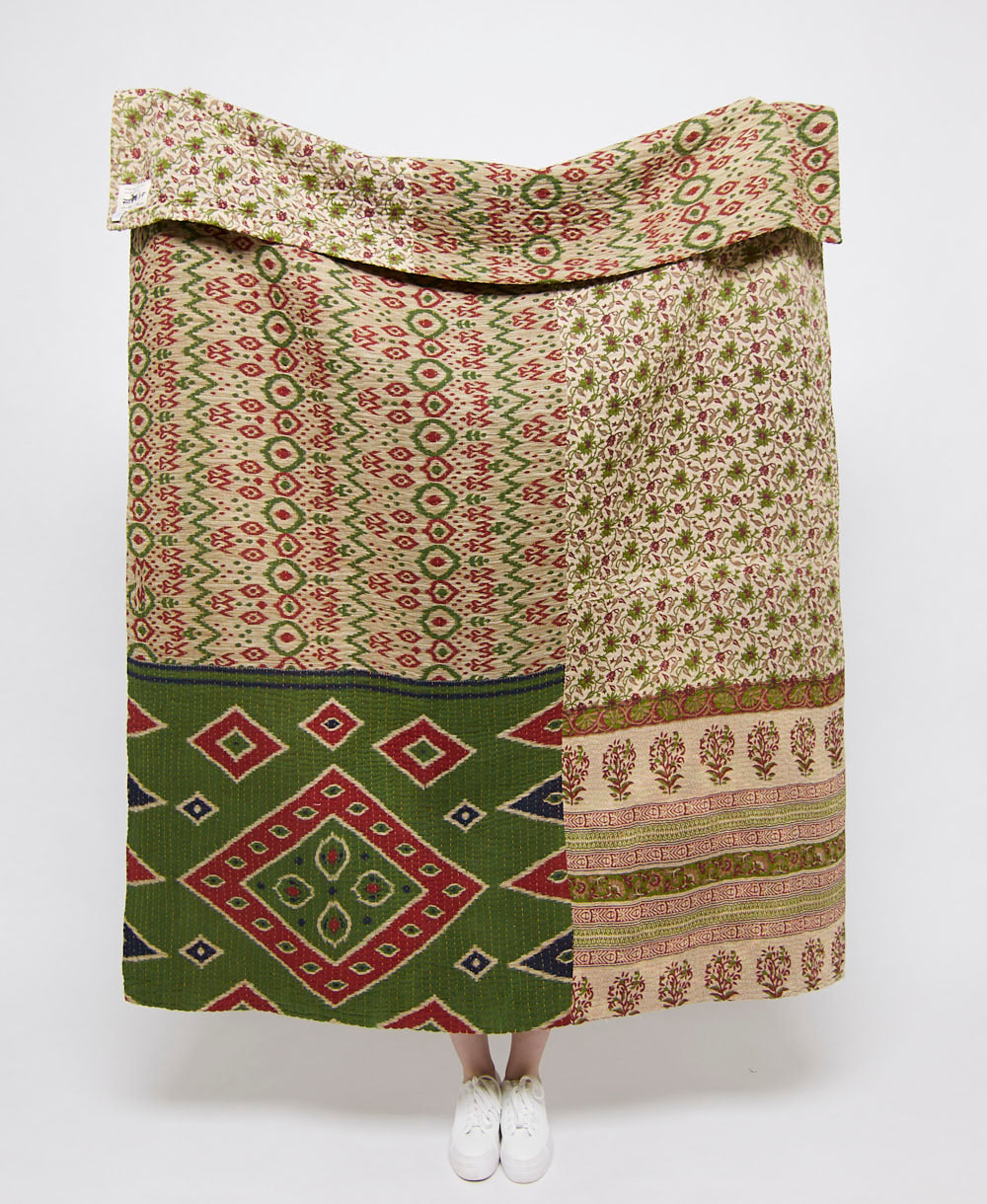 artisan made kantha quilt throw