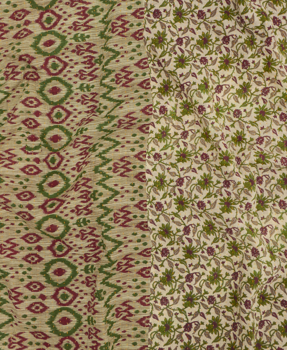 kantha quilt throw made of recycled vintage saris