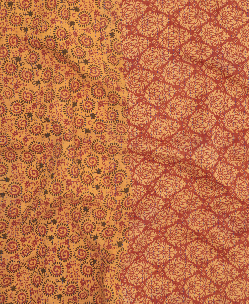 kantha quilt throw made of recycled vintage saris