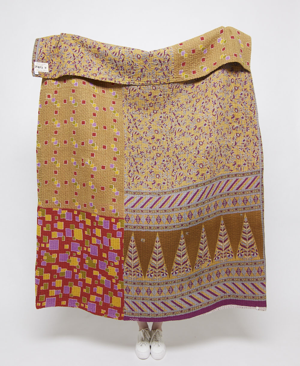 artisan made kantha quilt throw