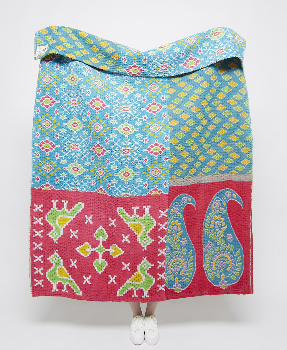 artisan made kantha quilt throw