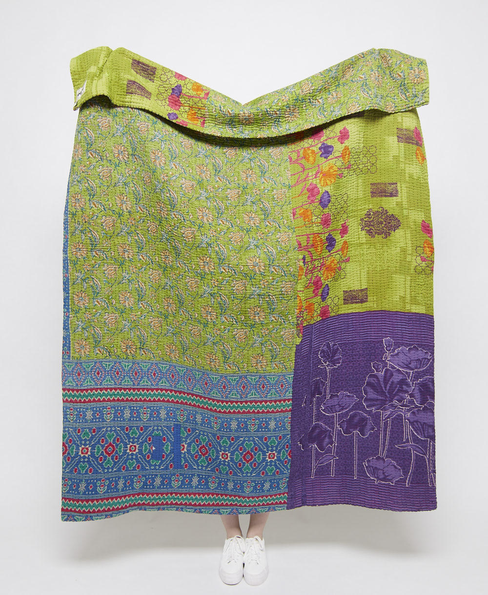 artisan made kantha quilt throw
