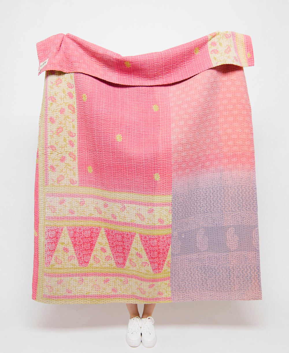 artisan made kantha quilt throw