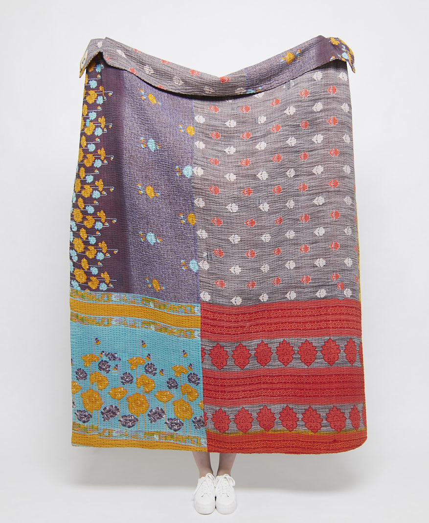 artisan made kantha quilt throw