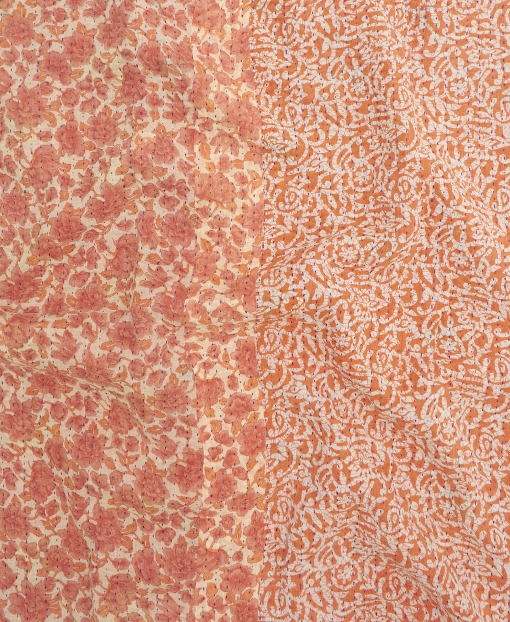kantha quilt throw made of recycled vintage saris