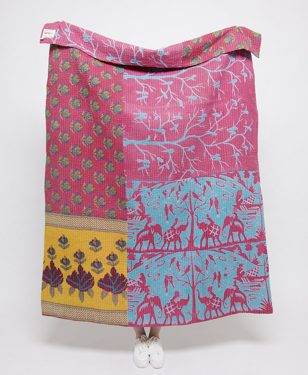 artisan made kantha quilt throw