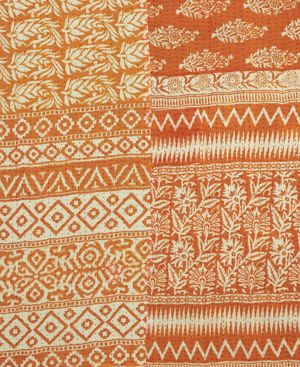 kantha quilt throw made of recycled vintage saris