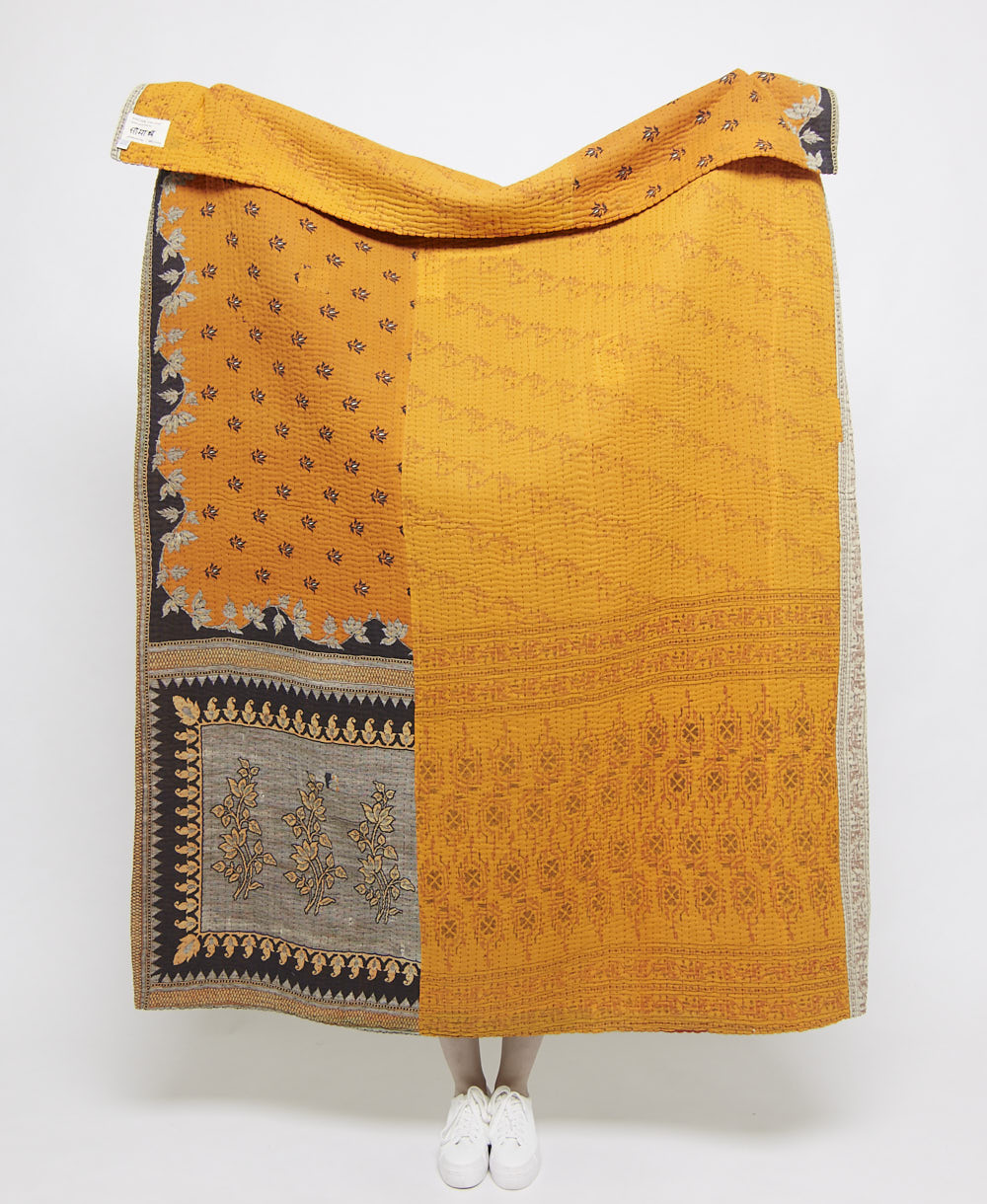 artisan made kantha quilt throw