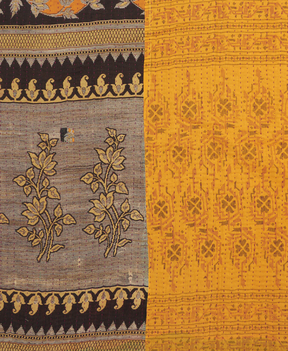 kantha quilt throw made of recycled vintage saris