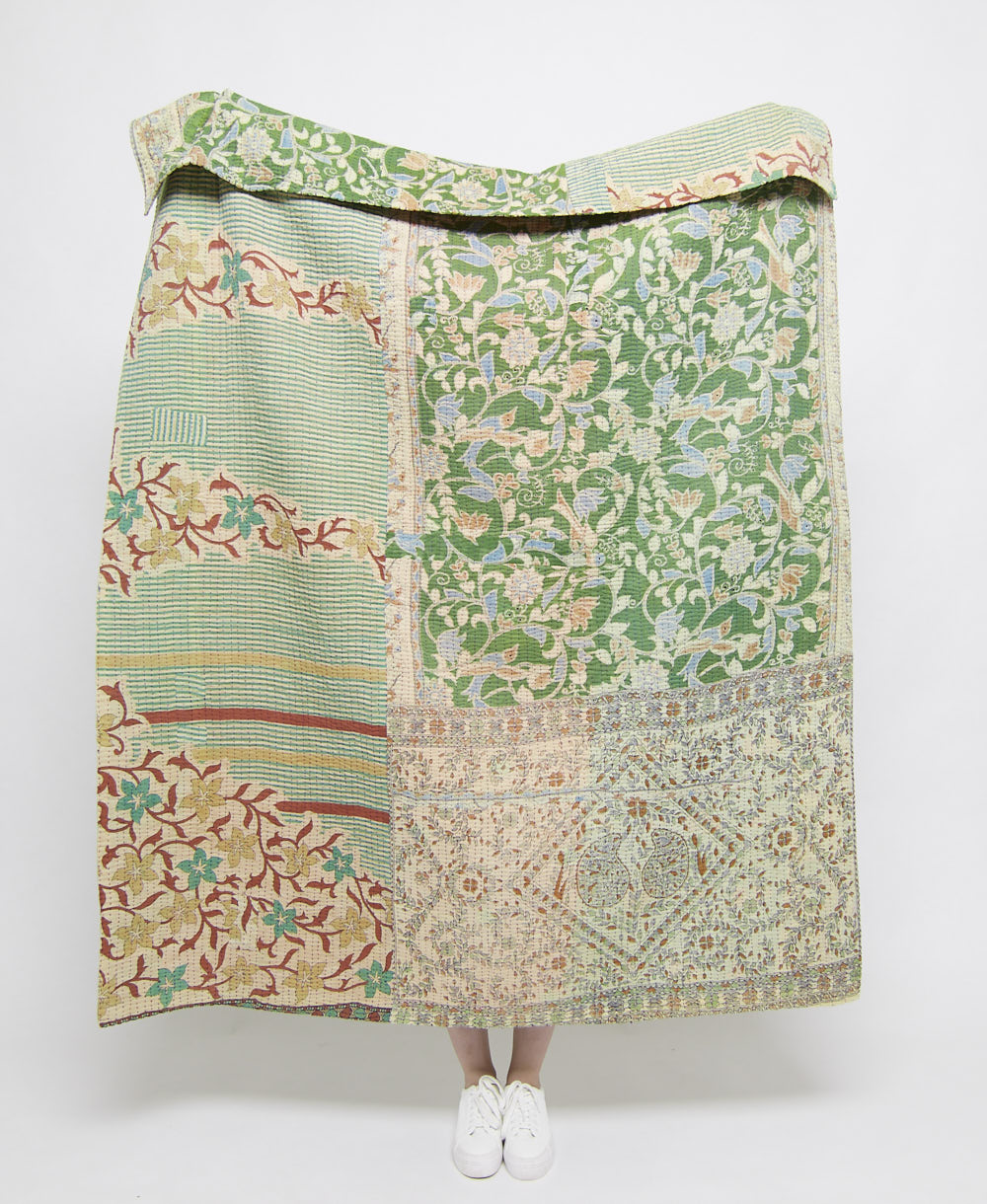 artisan made kantha quilt throw