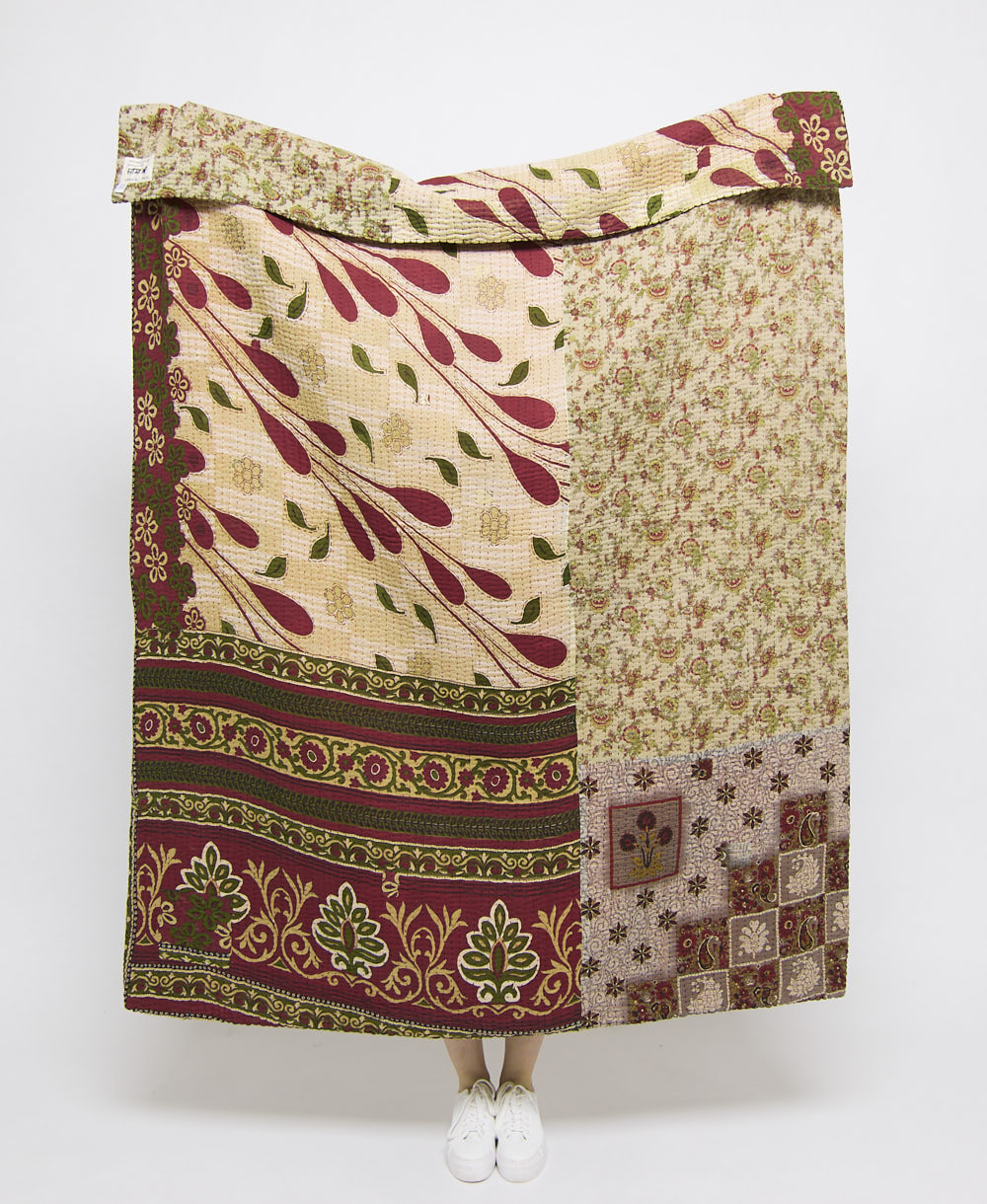 artisan made kantha quilt throw