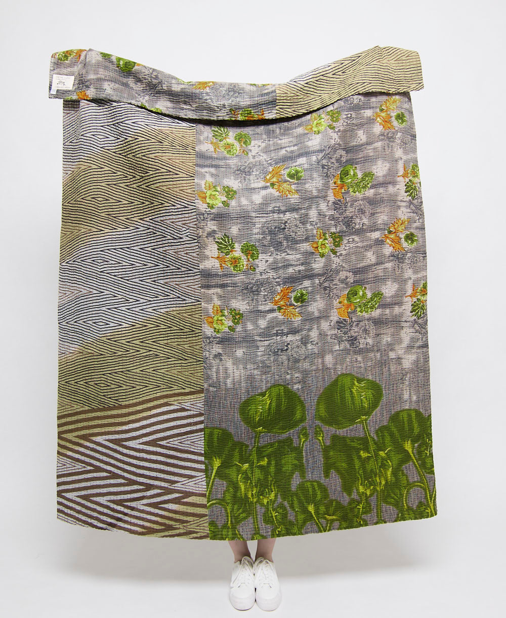 artisan made kantha quilt throw