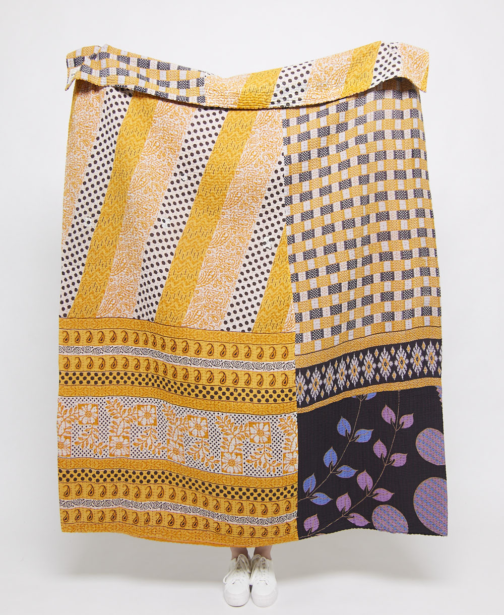 artisan made kantha quilt throw