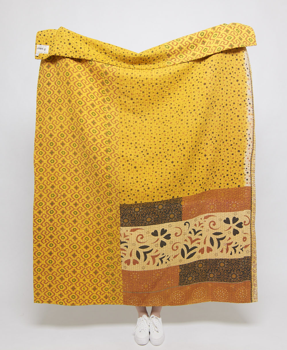 artisan made kantha quilt throw