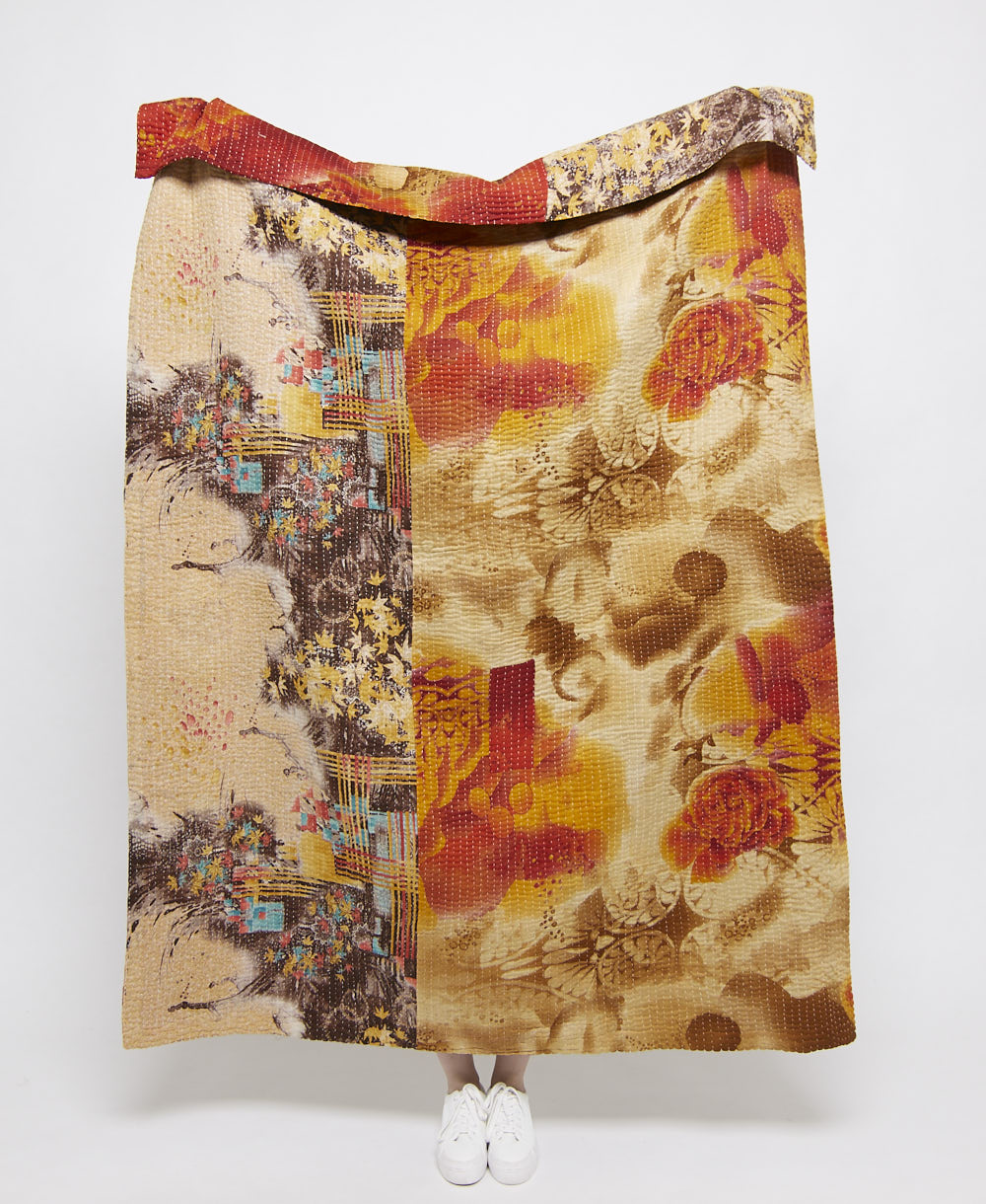 artisan made kantha quilt throw