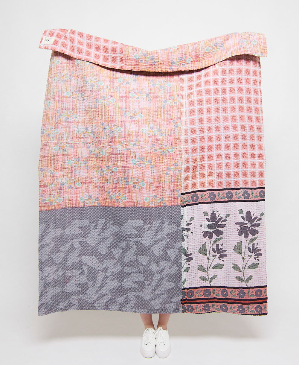 artisan made kantha quilt throw