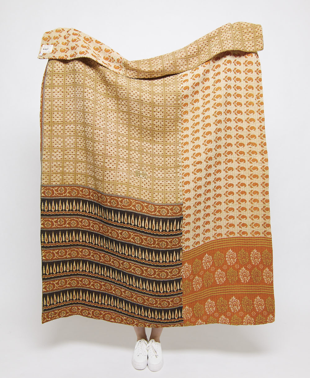 artisan made kantha quilt throw