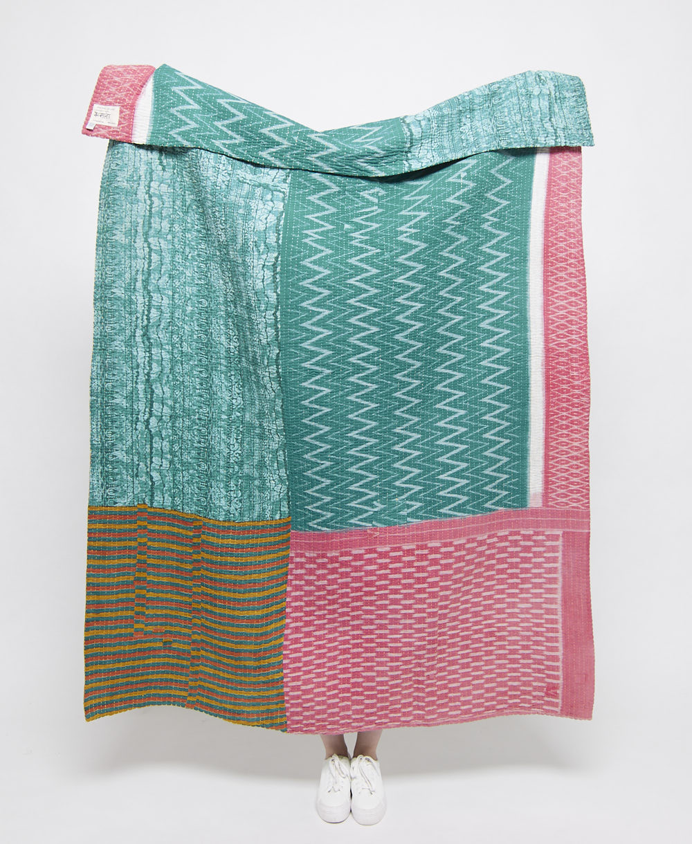 artisan made kantha quilt throw