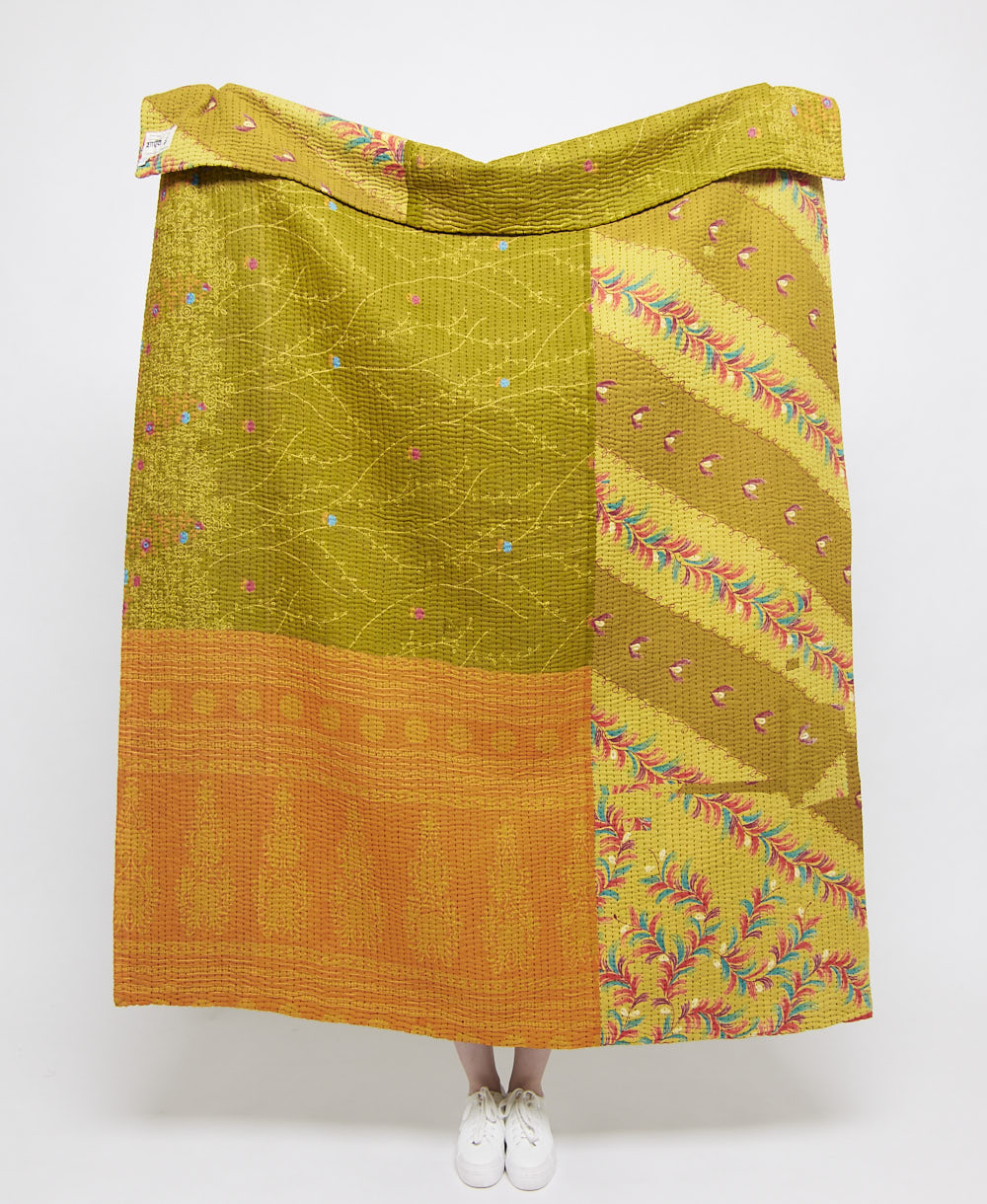 artisan made kantha quilt throw