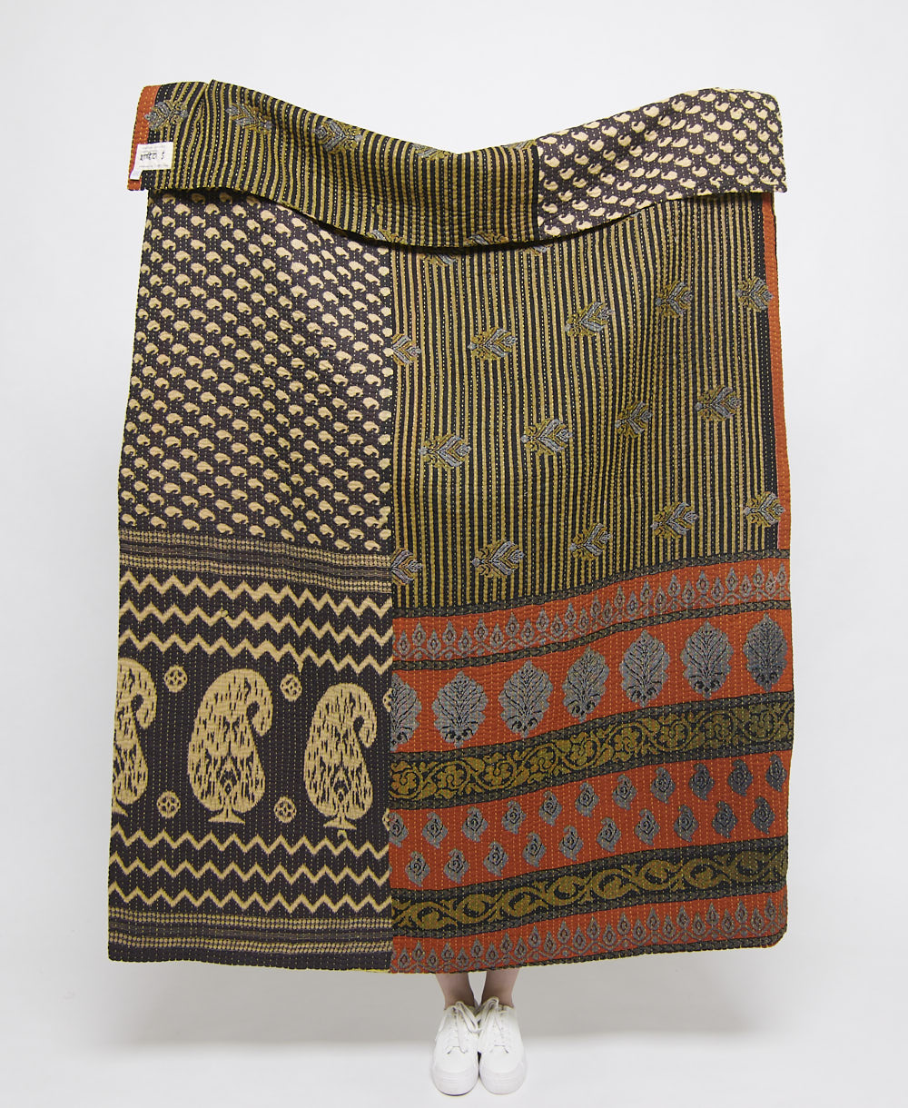 artisan made kantha quilt throw