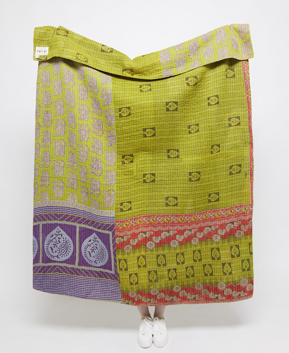 artisan made kantha quilt throw