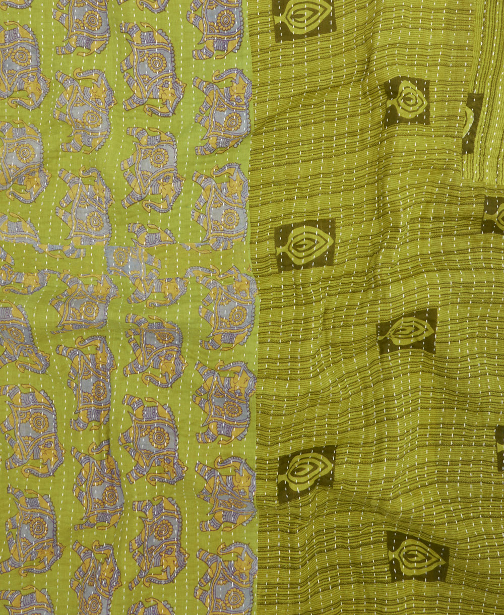 kantha quilt throw made of recycled vintage saris