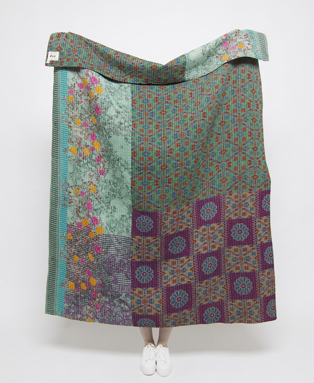 artisan made kantha quilt throw
