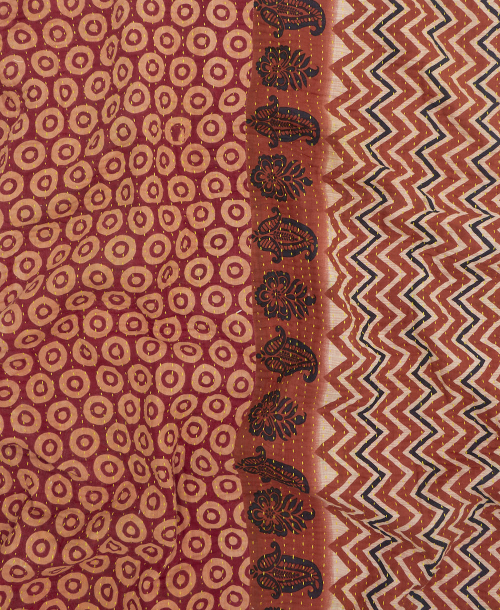 kantha quilt throw made of recycled vintage saris