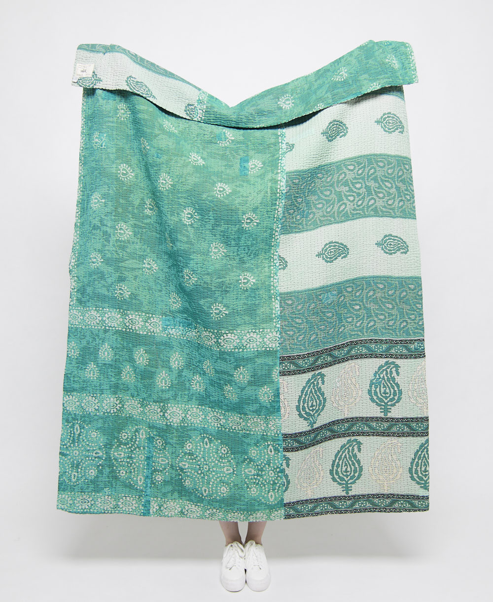 artisan made kantha quilt throw