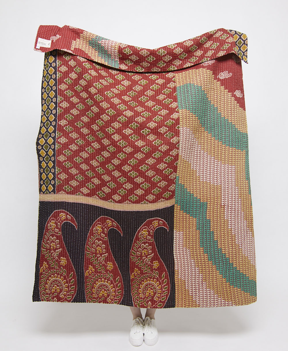 artisan made kantha quilt throw