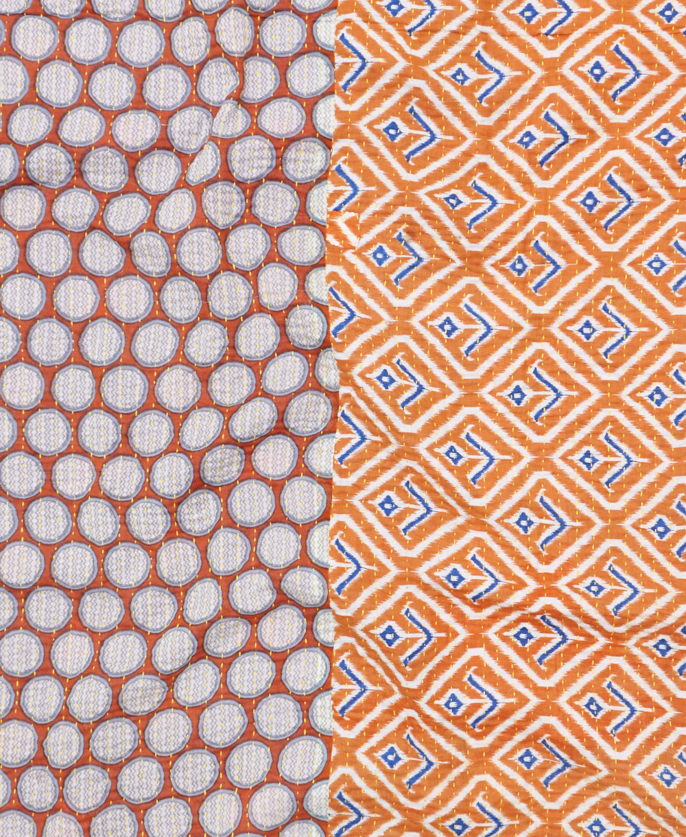 Kantha quilt throw made of recycled vintage saris