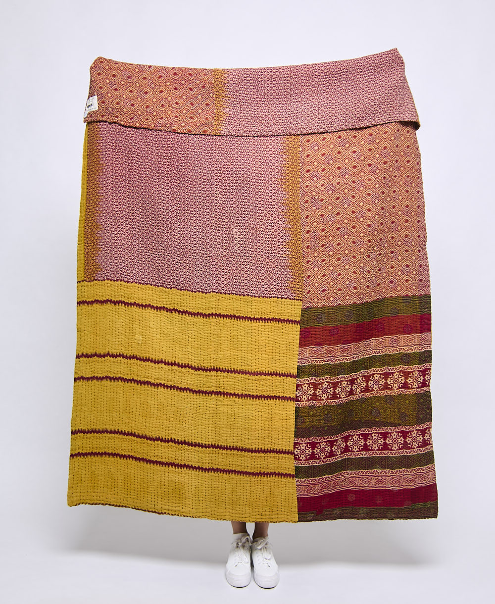 Artisan made kantha quilt throw