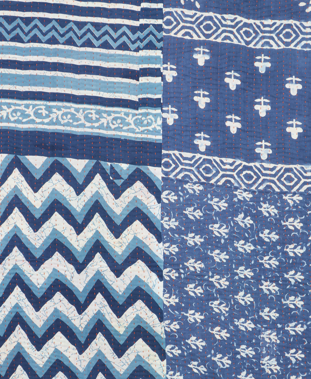 Kantha quilt throw made of recycled vintage saris