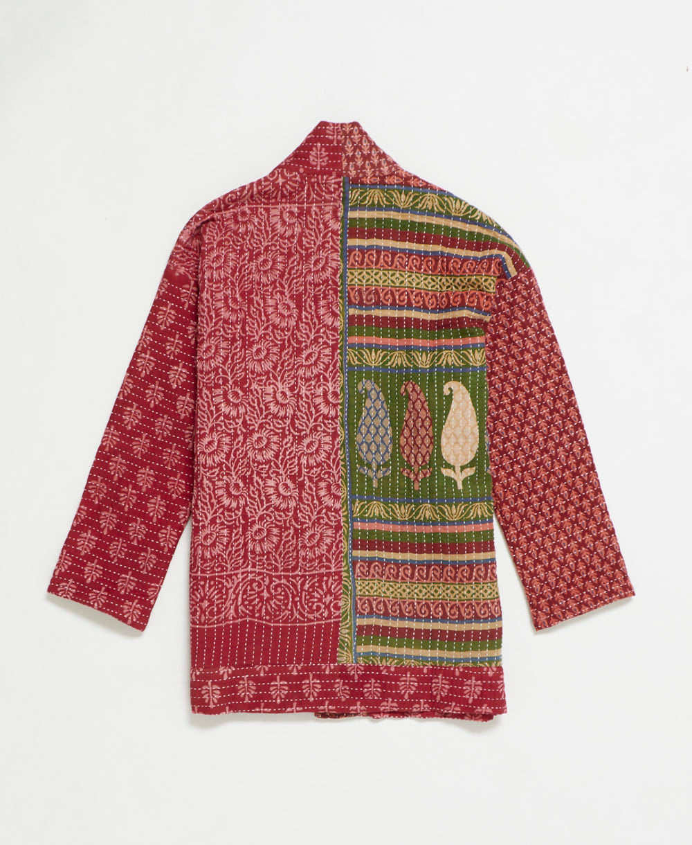 handmade open front cocoon quilted jacket