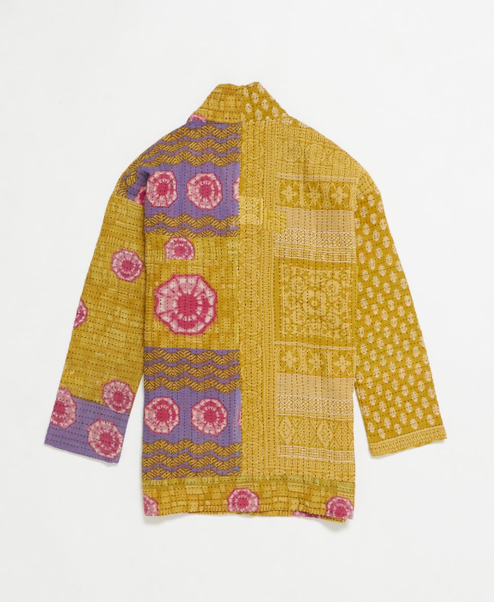 handmade open front cocoon quilted jacket